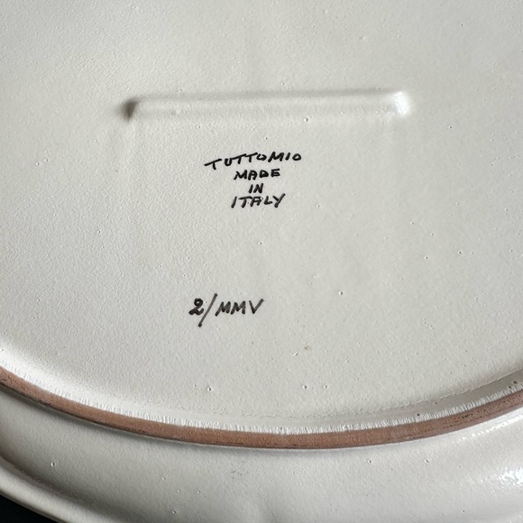 Italian Tutto Mio Oval Platter Artist Signed - Grapes - Picture 3 of 5